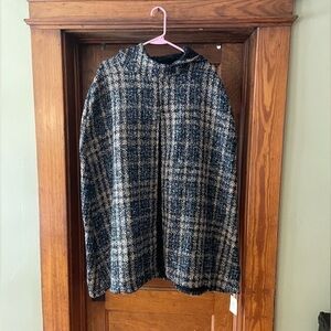 Fadivo Plaid open front cape